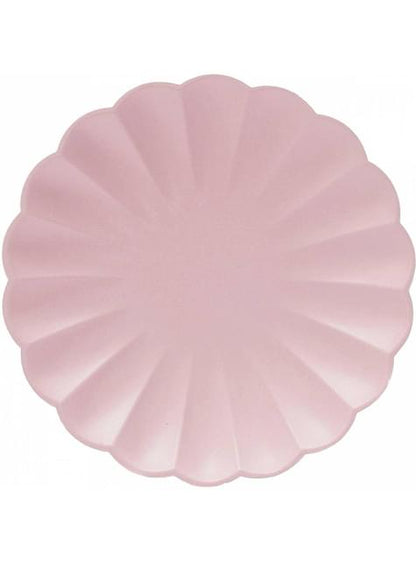 8 platos en forma de flor rosa claro (23 cm)