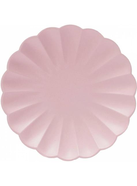 8 platos en forma de flor rosa claro (23 cm)