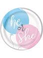 8 platos he or she (23 cm) - Gender Reveal Party - Unique | Funidelia