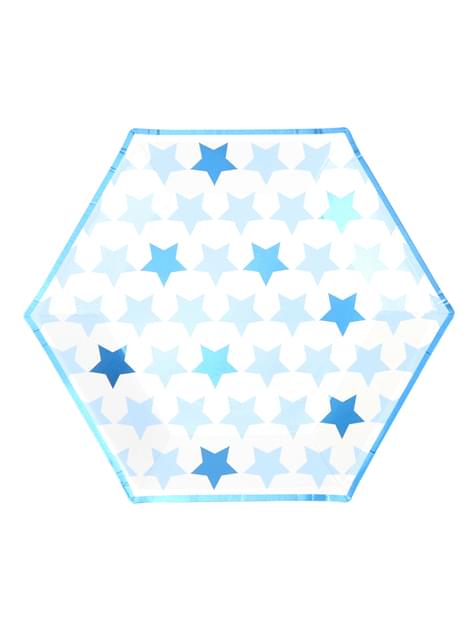 8 platos hexagonales (27 cm) - Blue Star - Neviti | Funidelia