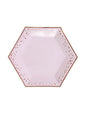 8 platos hexagonales de papel (27 cm) - Glitz & Glamour Pink & Rose Gold - Neviti | Funidelia