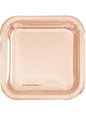 8 platos oro rosa pequeños (18 cm) - Línea Colores Básicos - Unique | Funidelia