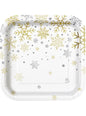 8 platos pequeños (18 cm) - Silver & Gold Holiday Snowflakes