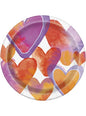 8 platos pequeños con corazones de acuarela (18 cm) - Watercolour Hearts - Unique | Funidelia