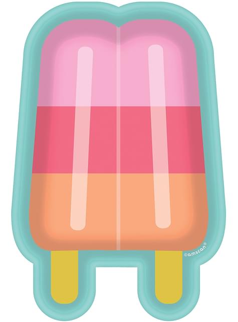 8 platos pequeños con forma de helado (18 cm) - Just Chillin