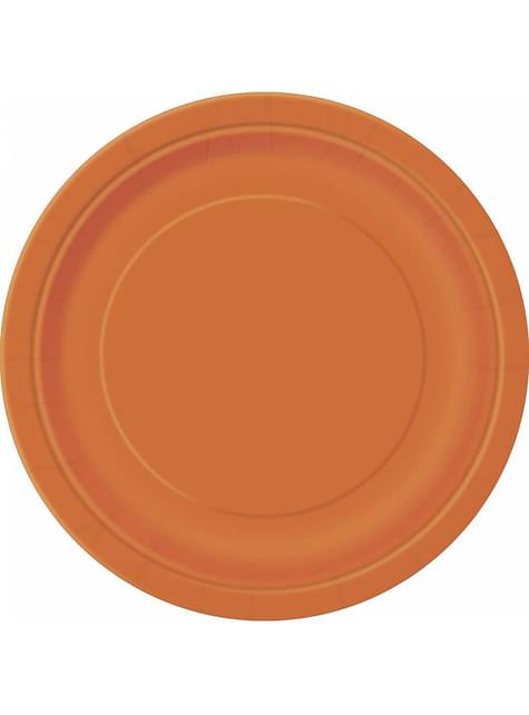 8 platos pequeños naranjas (18 cm) - Línea Colores Básicos