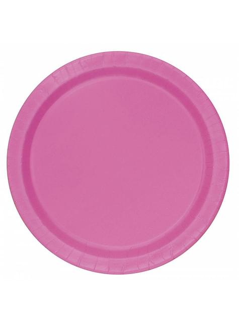 8 platos pequeños rosas (18 cm) - Línea Colores Básicos