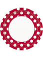 8 platos rojo con topos blancos (23 cm) - Línea Colores Básicos - Unique | Funidelia