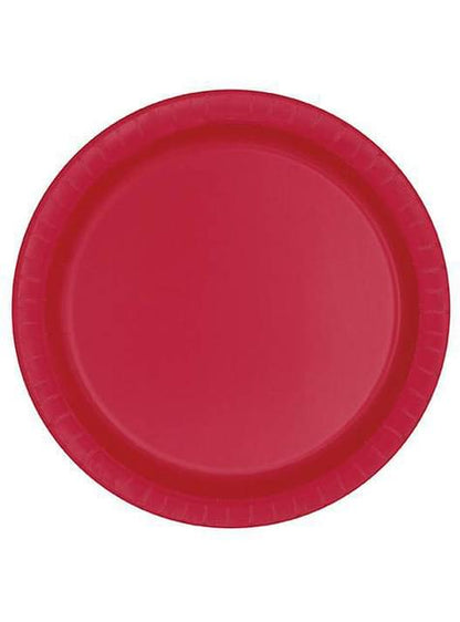 8 platos rojos grandes (23 cm) - Línea Colores Básicos - Unique | Funidelia