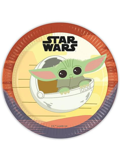 8 platos The Mandalorian (23cm) - Star Wars