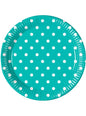 8 platos Turquoise Dots (23 cm) - Procos | Funidelia