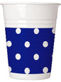 8 vasos Blue Royal Dots - Procos | Funidelia
