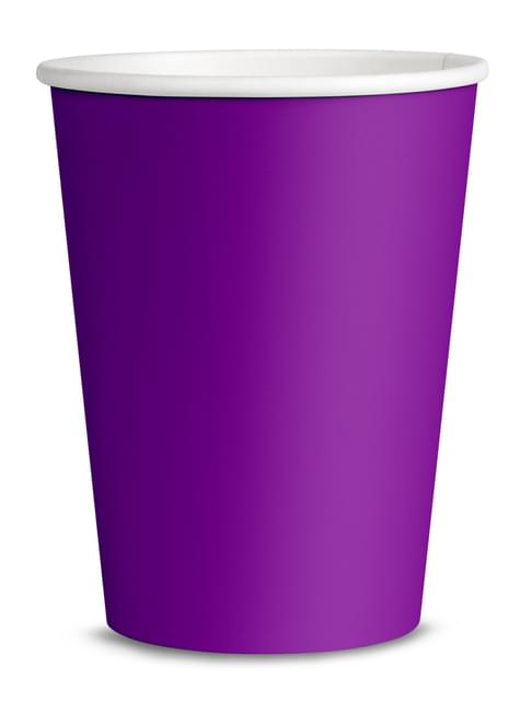 8 vasos color morado - Colores lisos - Funiglobal | Funidelia