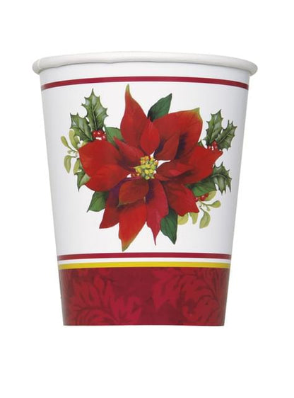 8 vasos con flor de pascua elegante - Holly Poinsettia - Unique | Funidelia