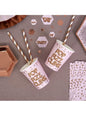 8 vasos de papel “Pop, Fizz, Clink“ - Glitz & Glamour Pink & Rose Gold
