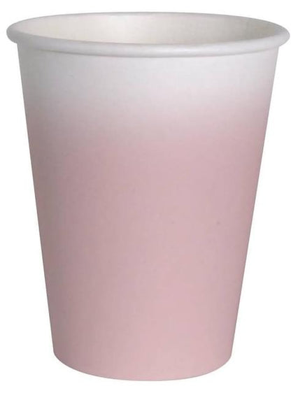 8 vasos en forma de flor rosa claro