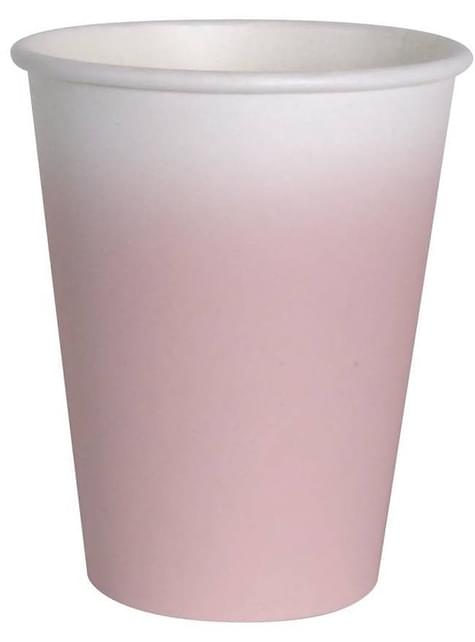 8 vasos en forma de flor rosa claro