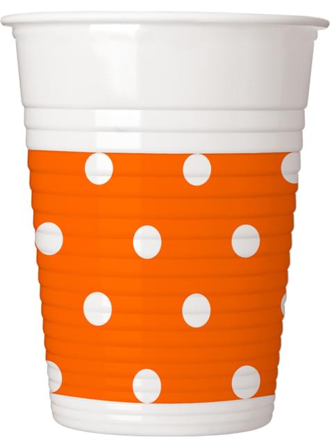 8 vasos Orange Dots - Procos | Funidelia