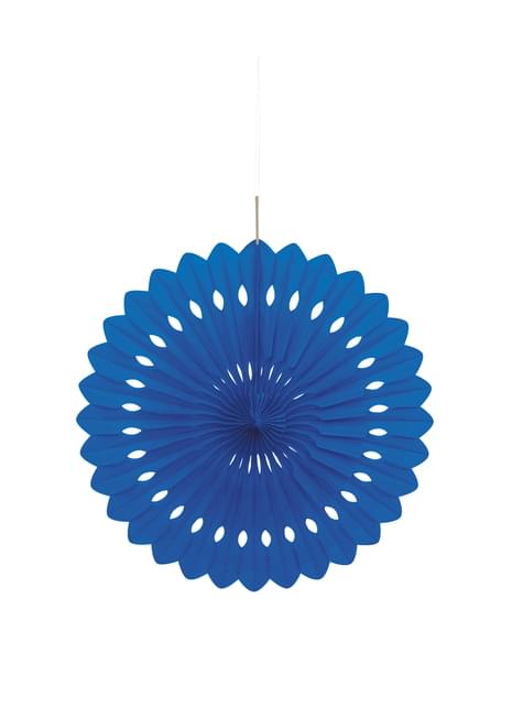 Abanico de papel decorativo color azul oscuro - Línea Colores Básicos - Unique | Funidelia