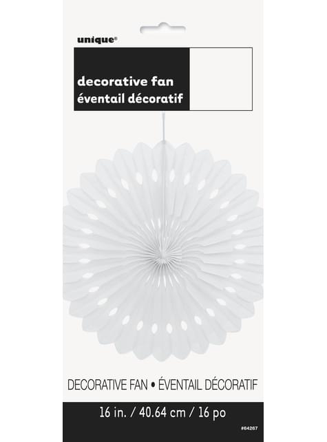 Abanico de papel decorativo color blanco - Línea Colores Básicos - Unique | Funidelia