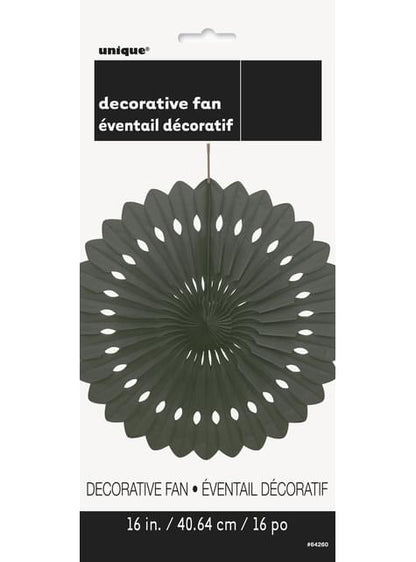 Abanico de papel decorativo color negro - Línea Colores Básicos - Unique | Funidelia
