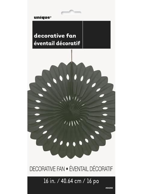 Abanico de papel decorativo color negro - Línea Colores Básicos - Unique | Funidelia