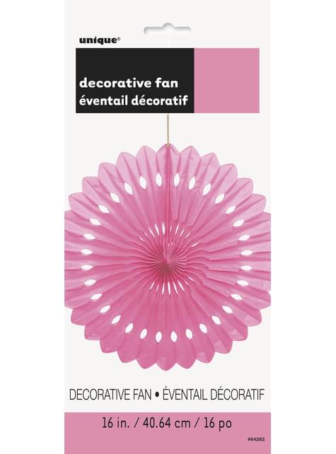 Abanico de papel decorativo color rosa- Línea Colores Básicos - Unique | Funidelia