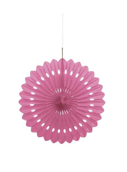 Abanico de papel decorativo color rosa- Línea Colores Básicos - Unique | Funidelia