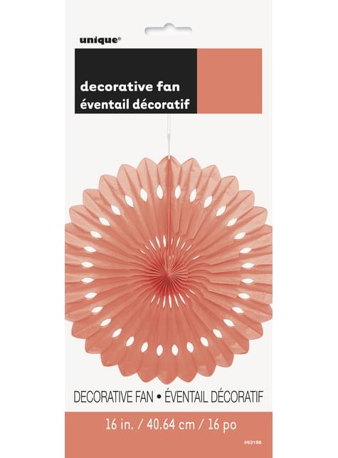 Abanico de papel decorativo coral - Línea Colores Básicos - Unique | Funidelia