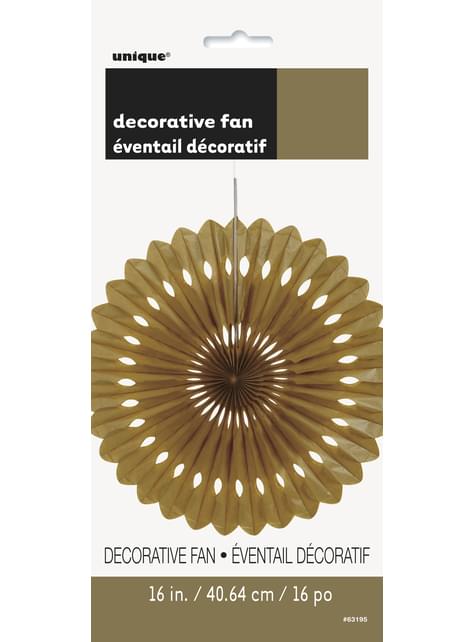 Abanico de papel decorativo dorado - Línea Colores Básicos - Unique | Funidelia