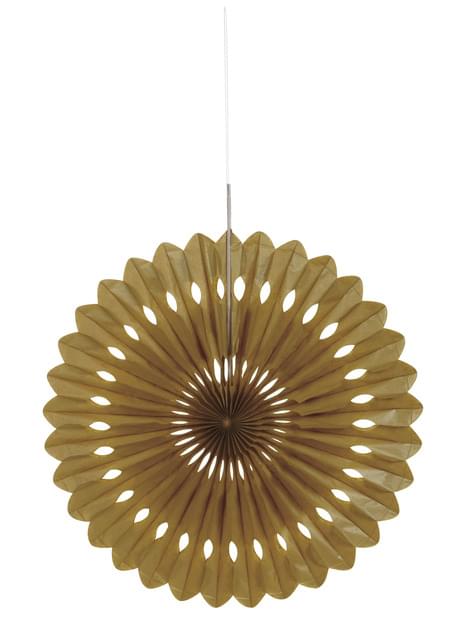 Abanico de papel decorativo dorado - Línea Colores Básicos - Unique | Funidelia
