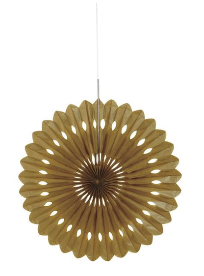 Abanico de papel decorativo dorado - Línea Colores Básicos - Unique | Funidelia