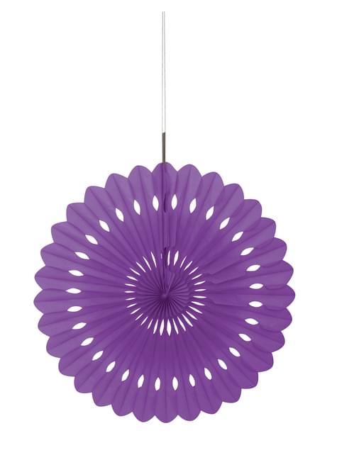 Abanico de papel decorativo morado - Línea Colores Básicos - Unique | Funidelia