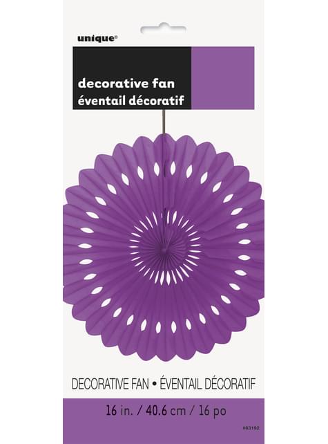 Abanico de papel decorativo morado - Línea Colores Básicos - Unique | Funidelia