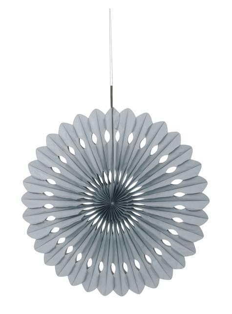 Abanico de papel decorativo plateado - Línea Colores Básicos - Unique | Funidelia