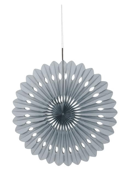 Abanico de papel decorativo plateado - Línea Colores Básicos - Unique | Funidelia