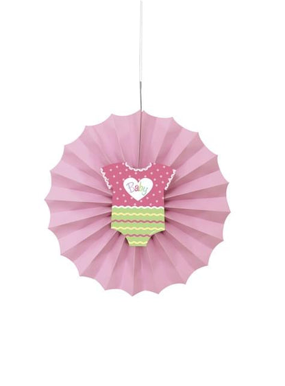 Abanico de papel decorativo rosa - Baby Shower - Unique | Funidelia
