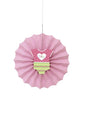 Abanico de papel decorativo rosa - Baby Shower - Unique | Funidelia
