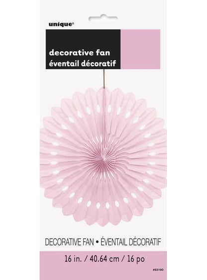 Abanico de papel decorativo rosa claro - Línea Colores Básicos - Unique | Funidelia