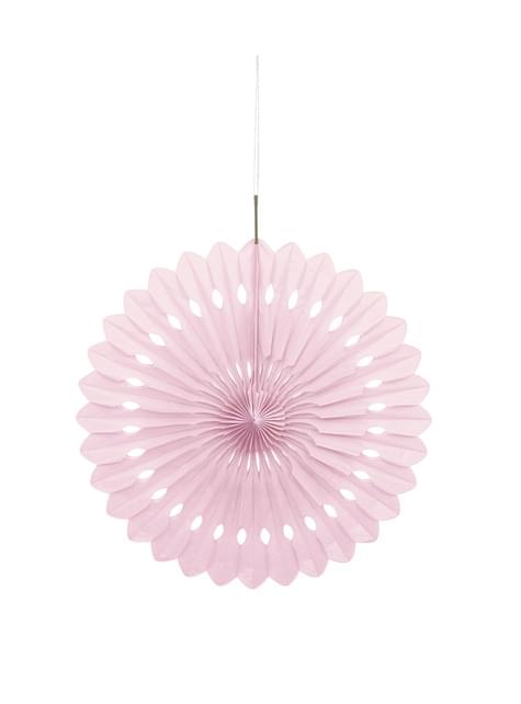 Abanico de papel decorativo rosa claro - Línea Colores Básicos - Unique | Funidelia