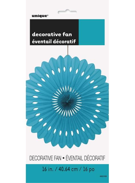 Abanico de papel decorativo verde aguamarina - Línea Colores Básicos - Unique | Funidelia