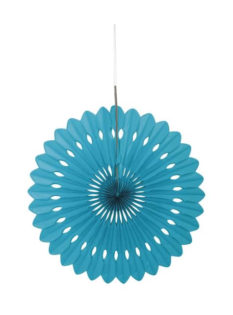 Abanico de papel decorativo verde aguamarina - Línea Colores Básicos - Unique | Funidelia
