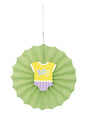 Abanico de papel decorativo verde - Baby Shower - Unique | Funidelia