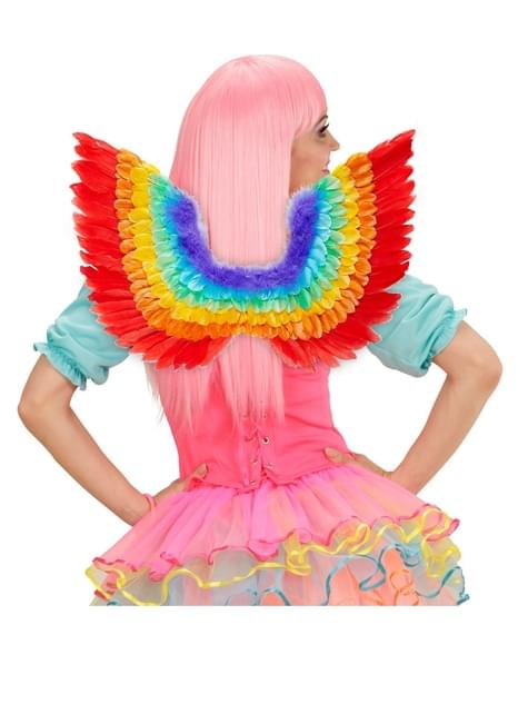 Alas de plumas arcoiris para adulto