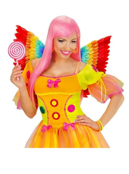 Alas de plumas arcoiris para adulto