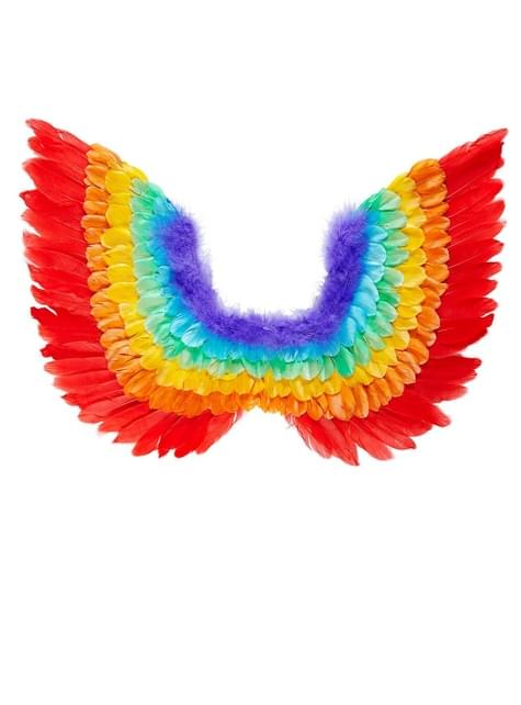 Alas de plumas arcoiris para adulto