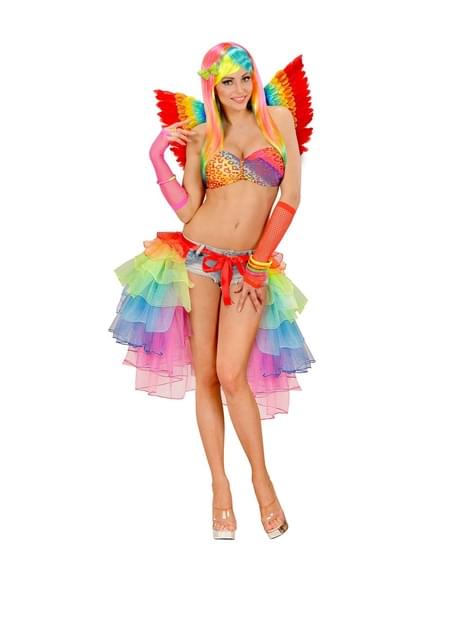 Alas de plumas arcoiris para adulto