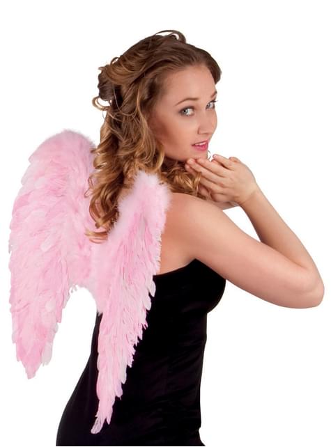 Alas de plumas rosas para adulto