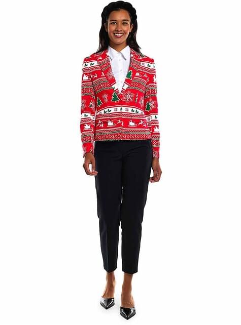Americana navideña roja para mujer - Opposuits - Opposuits | Funidelia