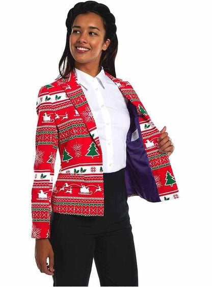 Americana navideña roja para mujer - Opposuits - Opposuits | Funidelia